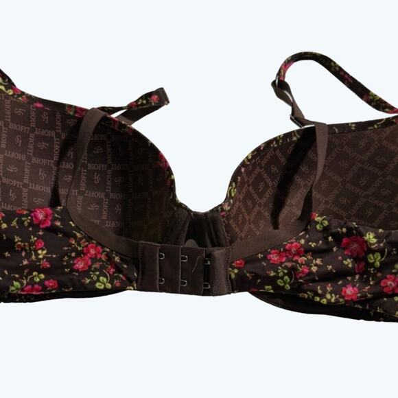Victoria's Secret Bra Women's 34D Support Biofit Demi Uplift Floral Brown Pink - Picture 3 of 6